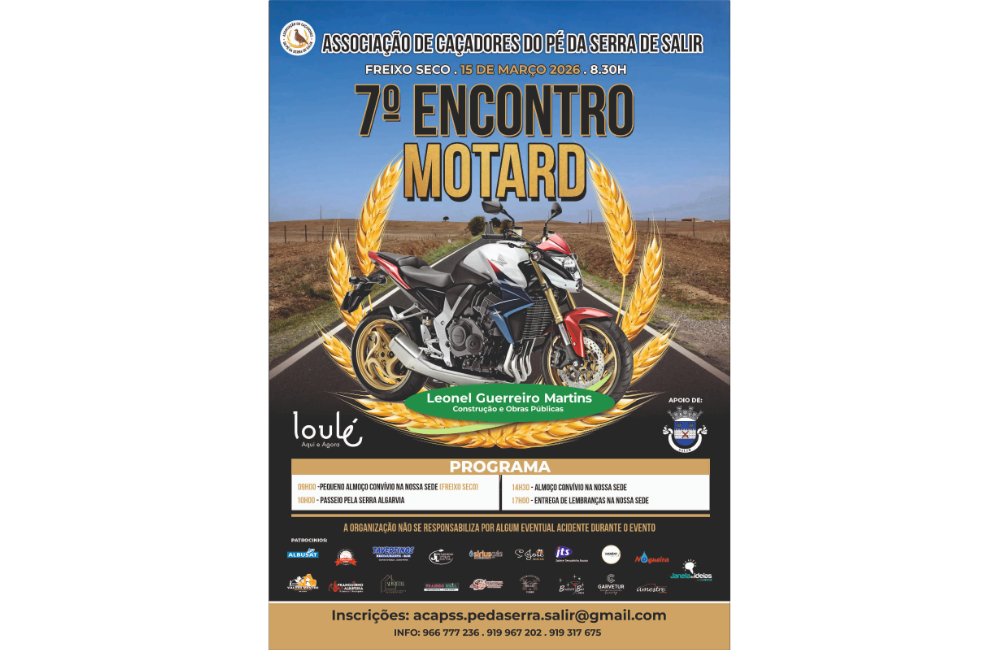 7º Encontro Motard Pé da Serra de Salir | Portal do Associ...