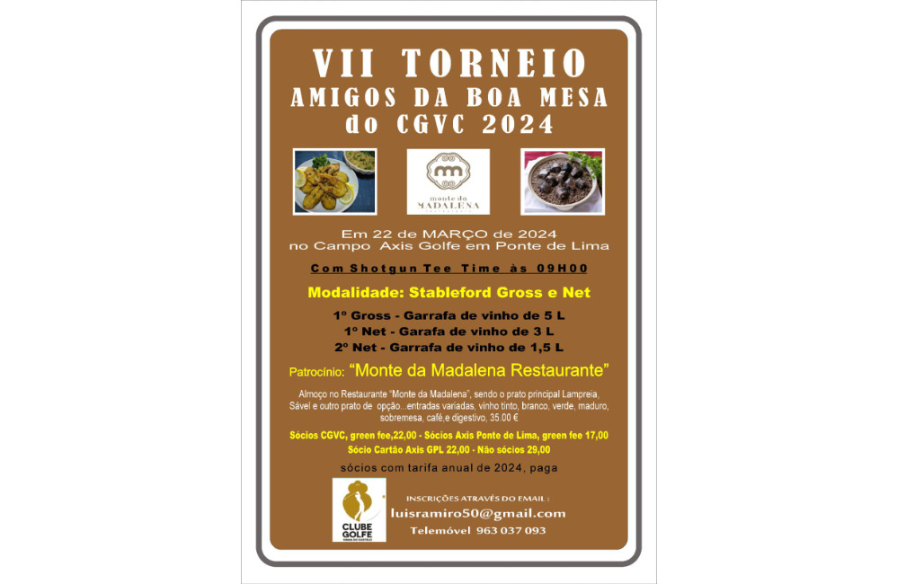 VII TORNEIO AMIGOS DA BOA MESA DO CGVC 2024 | Portal do Asso...