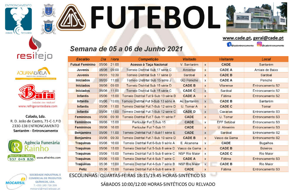 Agenda de jogos para fim de semana de 5 e 6 de junho | Porta...